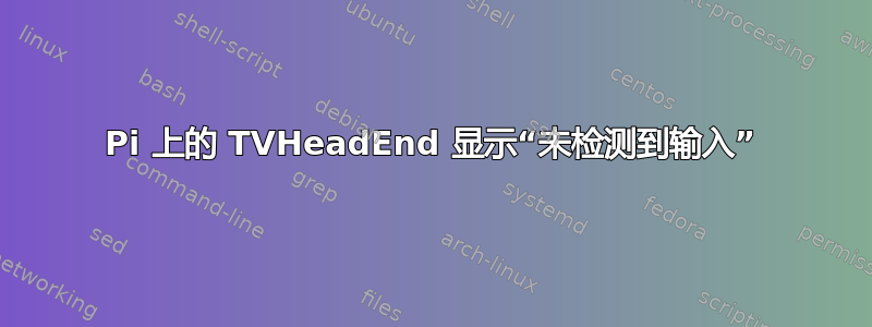 Pi 上的 TVHeadEnd 显示“未检测到输入”