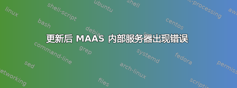 更新后 MAAS 内部服务器出现错误