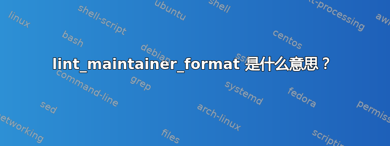 lint_maintainer_format 是什么意思？