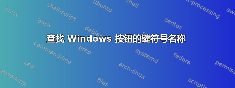 查找 Windows 按钮的键符号名称