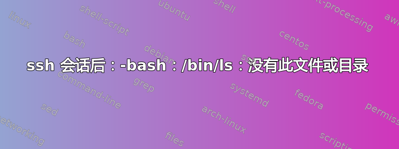 ssh 会话后：-bash：/bin/ls：没有此文件或目录