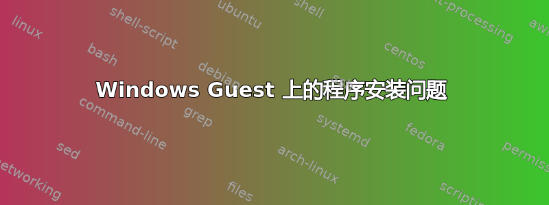 Windows Guest 上的程序安装问题