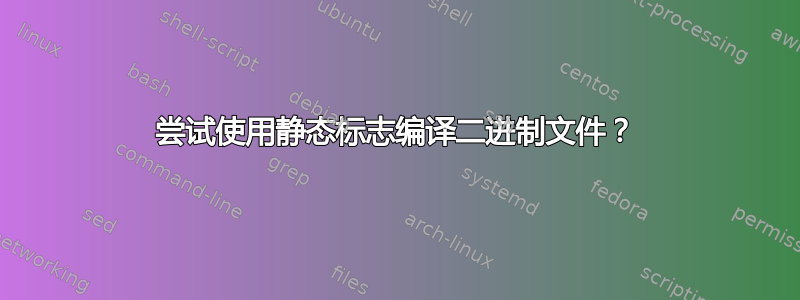 尝试使用静态标志编译二进制文件？