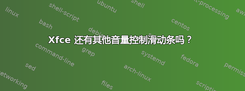 Xfce 还有其他音量控制滑动条吗？