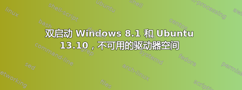 双启动 Windows 8.1 和 Ubuntu 13.10，不可用的驱动器空间