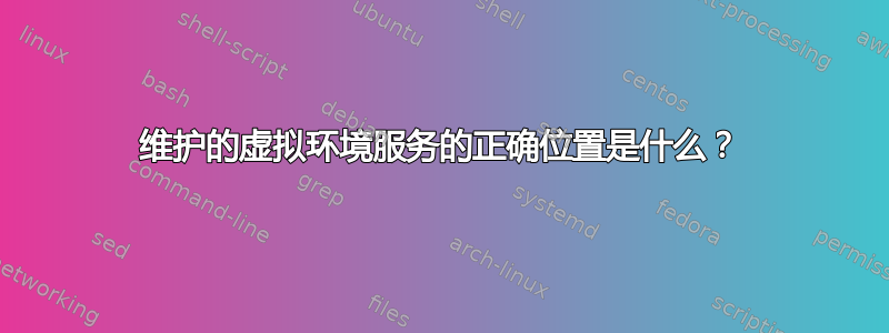 维护的虚拟环境服务的正确位置是什么？