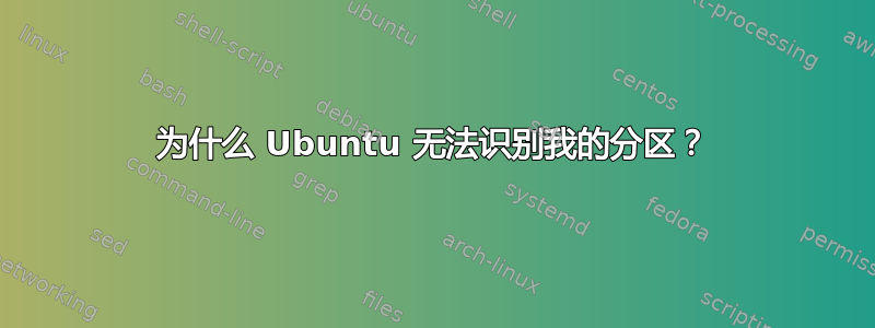 为什么 Ubuntu 无法识别我的分区？