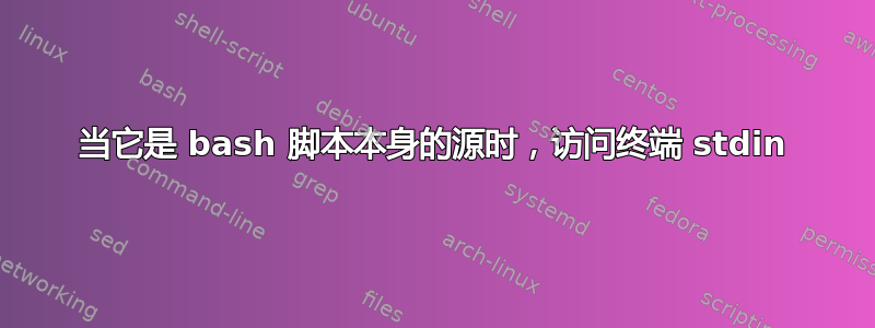 当它是 bash 脚本本身的源时，访问终端 stdin