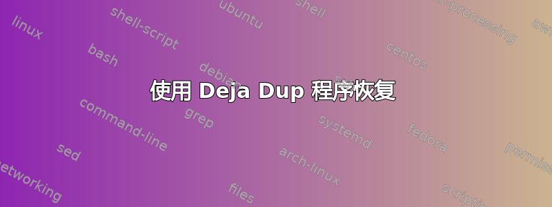 使用 Deja Dup 程序恢复