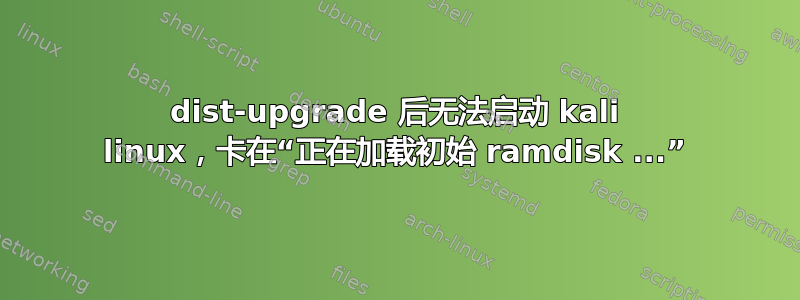 dist-upgrade 后无法启动 kali linux，卡在“正在加载初始 ramdisk ...”