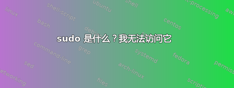 sudo 是什么？我无法访问它 