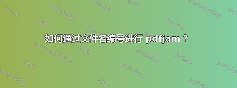 如何通过文件名编号进行 pdfjam？