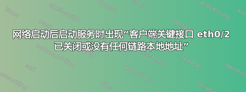 网络启动后启动服务时出现“客户端关键接口 eth0/2 已关闭或没有任何链路本地地址”