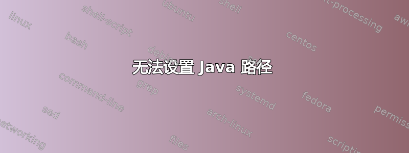 无法设置 Java 路径