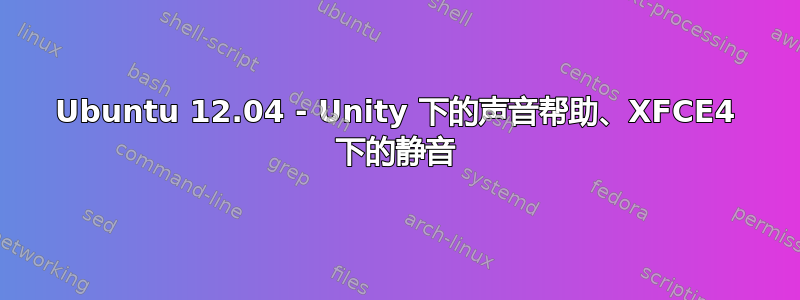 Ubuntu 12.04 - Unity 下的声音帮助、XFCE4 下的静音