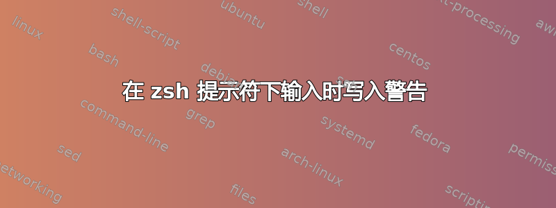 在 zsh 提示符下输入时写入警告