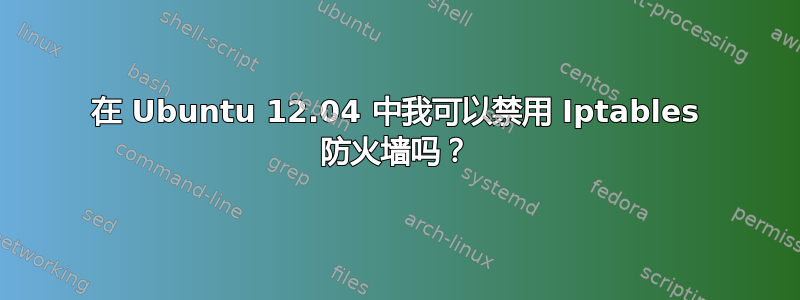 在 Ubuntu 12.04 中我可以禁用 Iptables 防火墙吗？