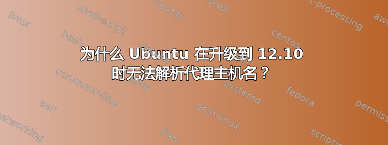 为什么 Ubuntu 在升级到 12.10 时无法解析代理主机名？