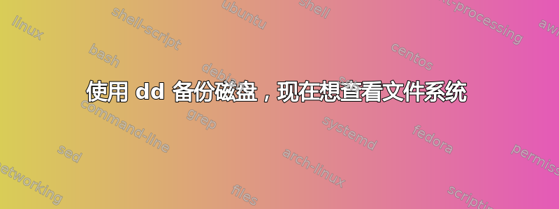 使用 dd 备份磁盘，现在想查看文件系统