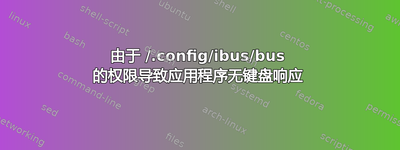 由于 /.config/ibus/bus 的权限导致应用程序无键盘响应