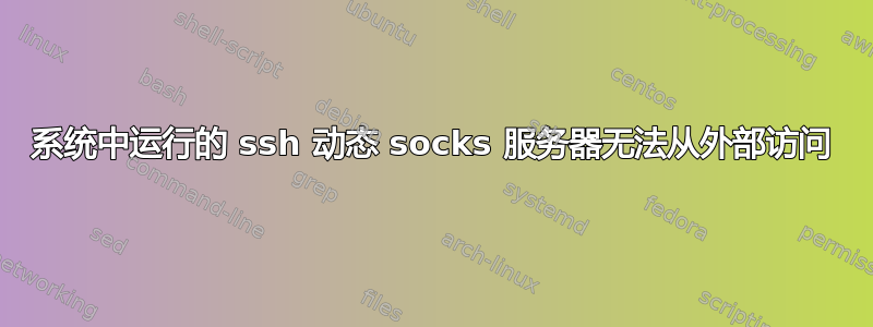 系统中运行的 ssh 动态 socks 服务器无法从外部访问