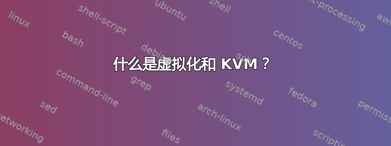 什么是虚拟化和 KVM？