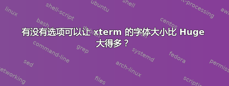 有没有选项可以让 xterm 的字体大小比 Huge 大得多？