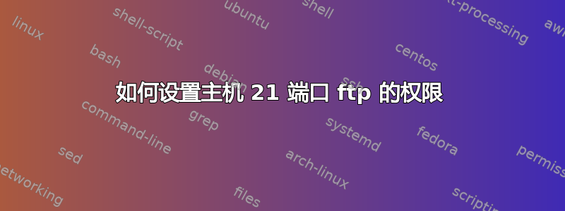 如何设置主机 21 端口 ftp 的权限