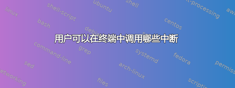 用户可以在终端中调用哪些中断