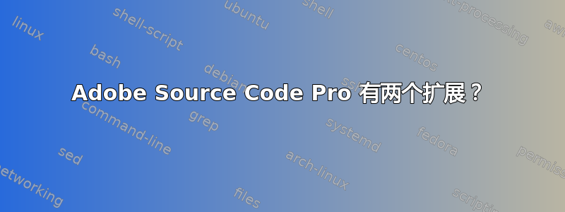 Adobe Source Code Pro 有两个扩展？