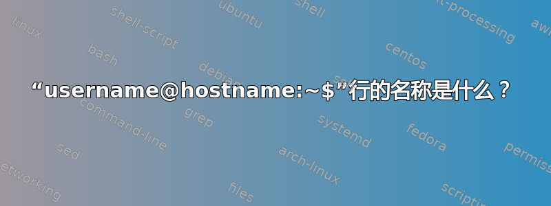 “username@hostname:~$”行的名称是什么？