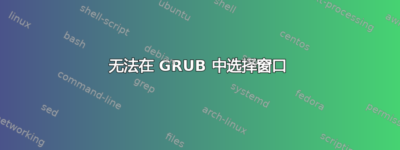 无法在 GRUB 中选择窗口