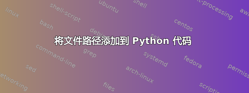 将文件路径添加到 Python 代码