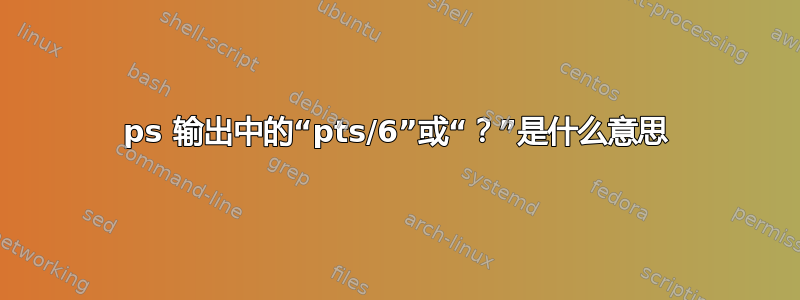 ps 输出中的“pts/6”或“？”是什么意思