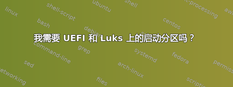 我需要 UEFI 和 Luks 上的启动分区吗？