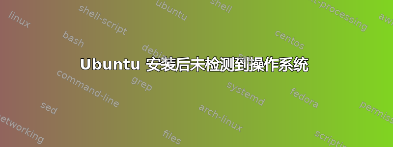 Ubuntu 安装后未检测到操作系统