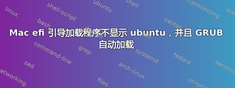 Mac efi 引导加载程序不显示 ubuntu，并且 GRUB 自动加载