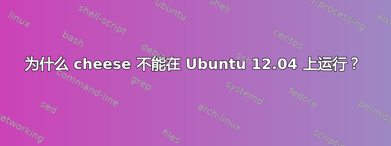 为什么 cheese 不能在 Ubuntu 12.04 上运行？