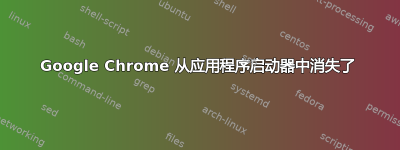 Google Chrome 从应用程序启动器中消失了