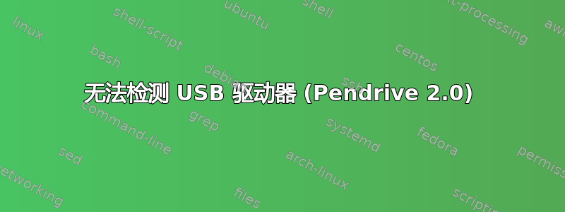 无法检测 USB 驱动器 (Pendrive 2.0)