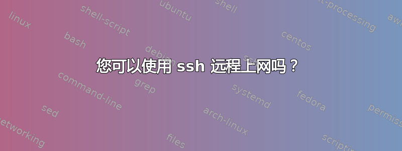 您可以使用 ssh 远程上网吗？