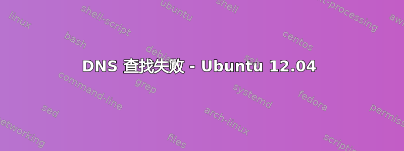 DNS 查找失败 - Ubuntu 12.04