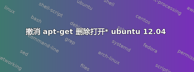 撤消 apt-get 删除打开* ubuntu 12.04