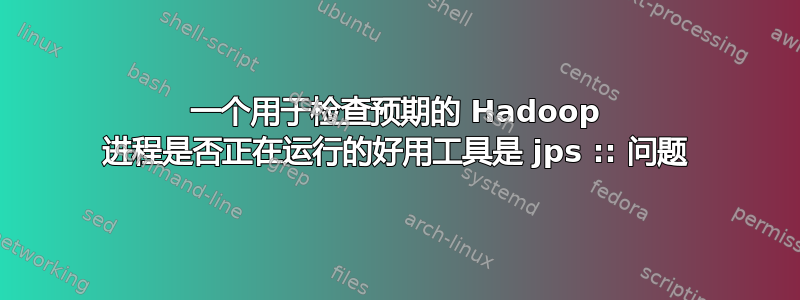 一个用于检查预期的 Hadoop 进程是否正在运行的好用工具是 jps :: 问题