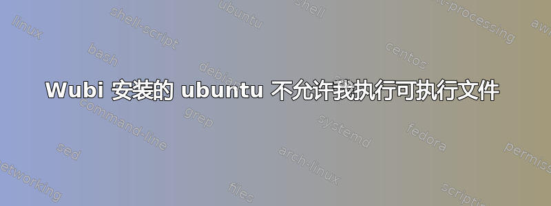 Wubi 安装的 ubuntu 不允许我执行可执行文件