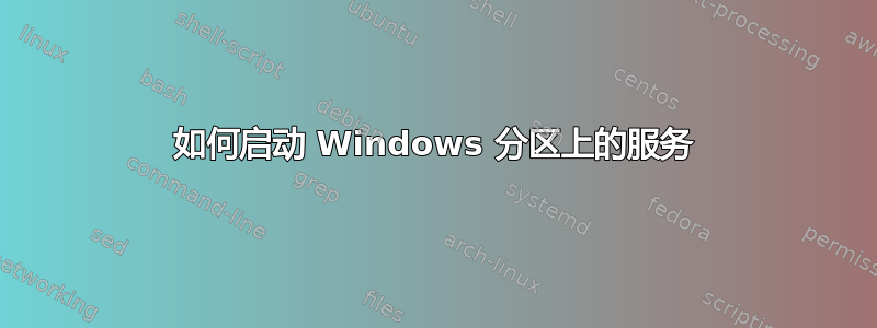 如何启动 Windows 分区上的服务