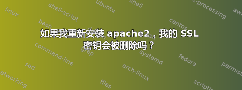 如果我重新安装 apache2，我的 SSL 密钥会被删除吗？