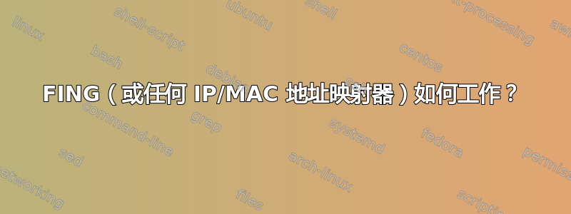 FING（或任何 IP/MAC 地址映射器）如何工作？