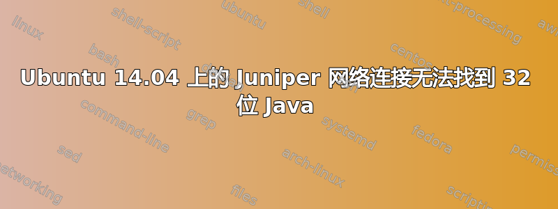 Ubuntu 14.04 上的 Juniper 网络连接无法找到 32 位 Java