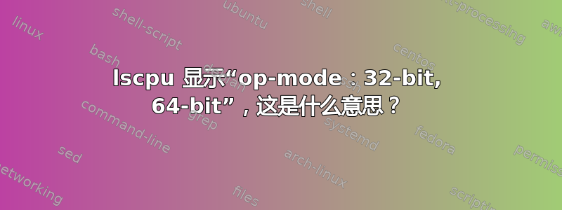 lscpu 显示“op-mode：32-bit, 64-bit”，这是什么意思？